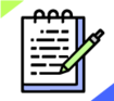 ícono de libreta de notas y un lápiz