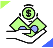 ícono de mano sosteniendo dinero