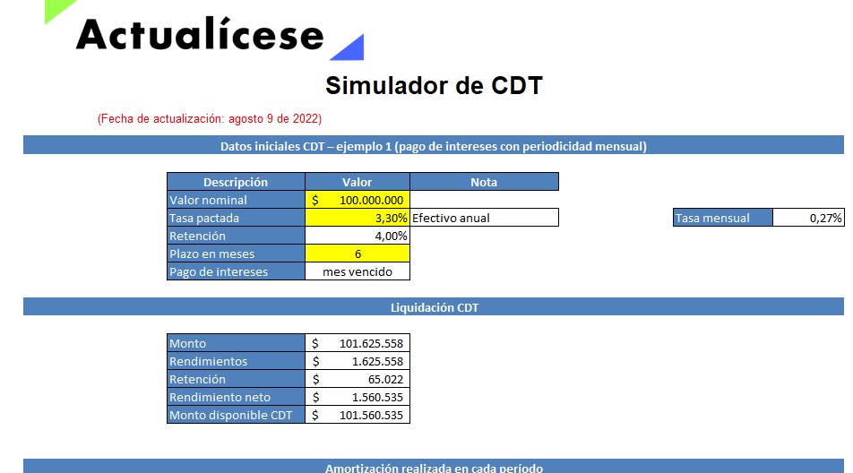 Simulador de CDT