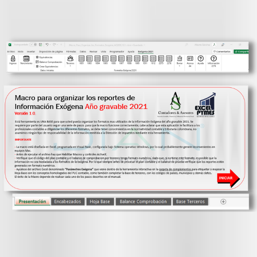 Herramienta Interactiva para la elaboración de la información exógena año gravable 2021 – Alberto Sánchez