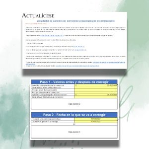 Liquidador de sanción por corrección presentada por el contribuyente