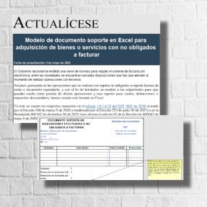 Modelo en Excel del documento soporte para operaciones con no obligados a facturar