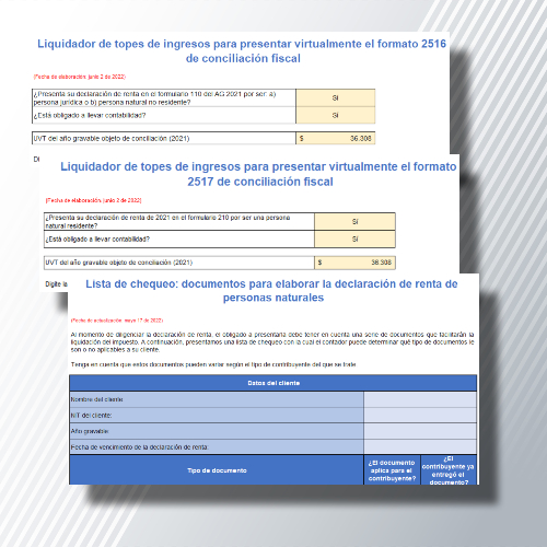 33 formatos indispensables para elaborar la declaración de renta de personas naturales