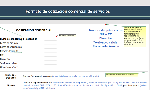 Formato de cotización comercial