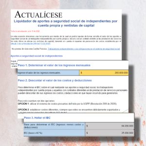 Liquidador de aportes a seguridad social de independientes por cuenta propia y rentistas de capital