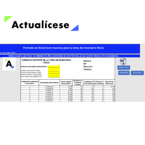Formato en Excel para la toma de inventario físico (con macros)