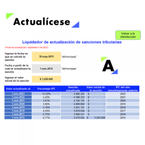 Liquidador de actualización de sanciones tributarias