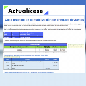 Caso práctico de contabilización de cheques devueltos