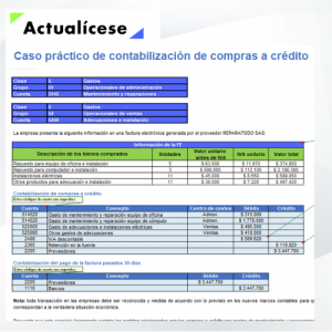 Caso práctico de contabilización de compras a crédito
