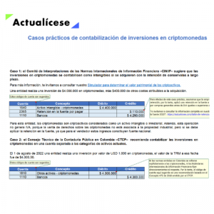 Casos prácticos de contabilización de inversiones en criptomonedas