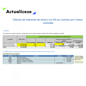 Cálculo de intereses de mora y su IVA en cuentas por cobrar vencidas
