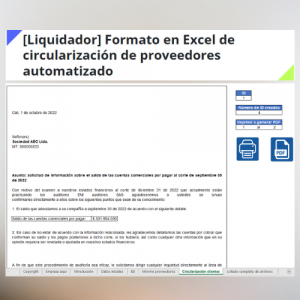 Liquidador Formato en Excel de circularización de proveedores automatizado