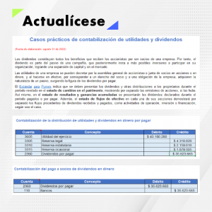 Casos prácticos de contabilización de utilidades y dividendos