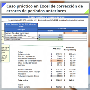 Caso práctico en Excel de corrección de errores de períodos anteriores