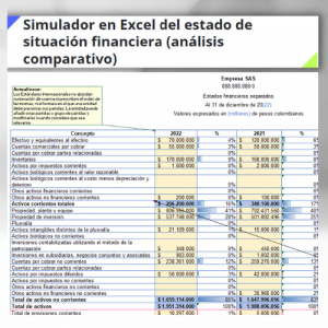 Simulador en Excel del estado de situación financiera (análisis comparativo)