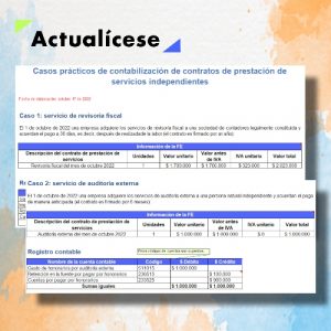 Casos prácticos en Excel de contabilización de contratos de prestación de servicios independientes