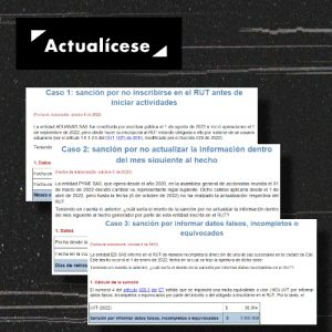 Casos prácticos de liquidación y contabilización de sanciones por no inscribirse o actualizar el RUT