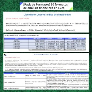 Pack de Formatos para el análisis financiero en Excel