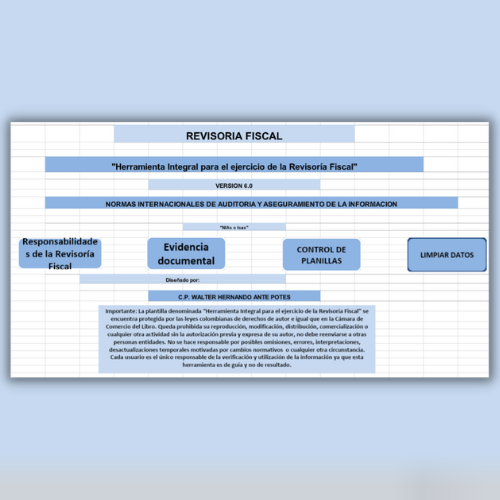 Herramienta Integral para el Ejercicio de la Revisoría Fiscal versión 6.0 – Walter Ante