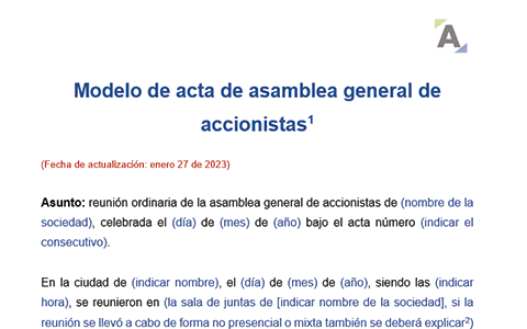[Pack de formatos] Modelos y guías para asambleas de accionistas, socios y copropietarios