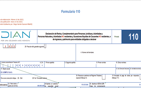 Pack de Formatos para elaborar la declaración de renta de personas jurídicas año gravable 2022