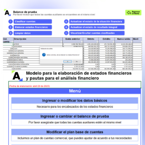 Herramienta con macros en Excel para elaborar y analizar estados financieros
