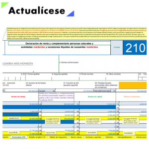 Formulario 210: declaración de renta de personas naturales residentes que no llevan contabilidad AG 2022