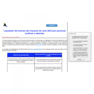 Liquidador del anticipo del impuesto de renta 2023 para personas jurídicas y naturales