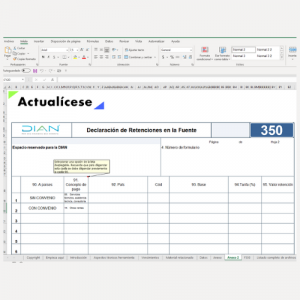 Plantilla en Excel del formulario 350 AG 2023 – declaración de retención en la fuente