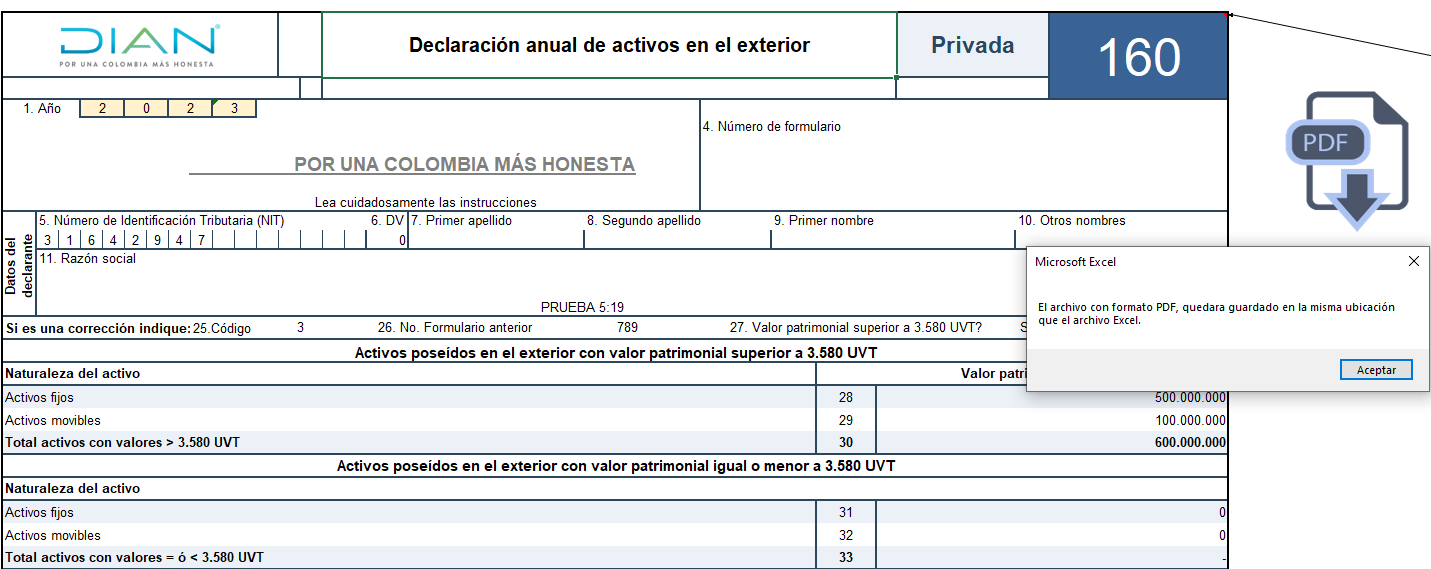 Formulario 160 AG 2023 para la declaración de activos en el exterior