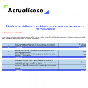 Guía en Excel y casos prácticos de tributación en el impuesto de renta de los dividendos y participaciones 2022