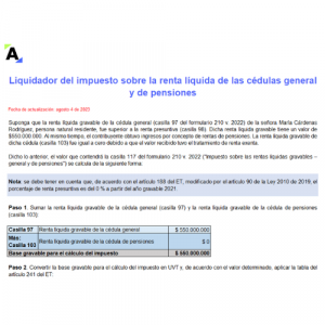 Liquidador del impuesto sobre la renta líquida de las cédulas general y de pensiones