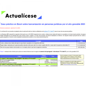 Caso práctico en Excel sobre bancarización en personas jurídicas