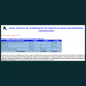 Casos prácticos de contabilización de ingresos en pymes bajo Estándares Internacionales