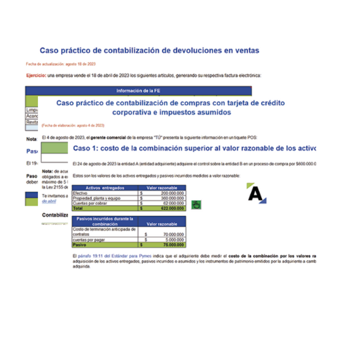 Pack de Formatos para realizar contabilizaciones en operaciones diarias