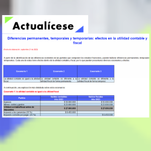 Simulador con las diferencias permanentes, temporales y temporarias: efectos en la utilidad contable y fiscal