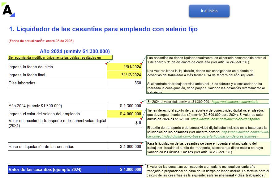 Liquidador de cesantías y sus intereses aplicado a 11 casos prácticos