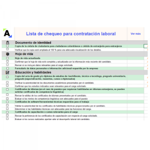Lista de chequeo para contratación laboral