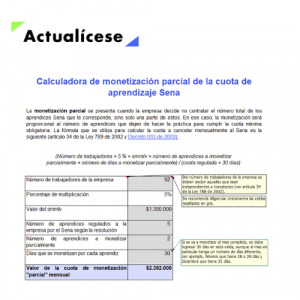 [Liquidador] Calculadora de monetización de la cuota de aprendizaje Sena