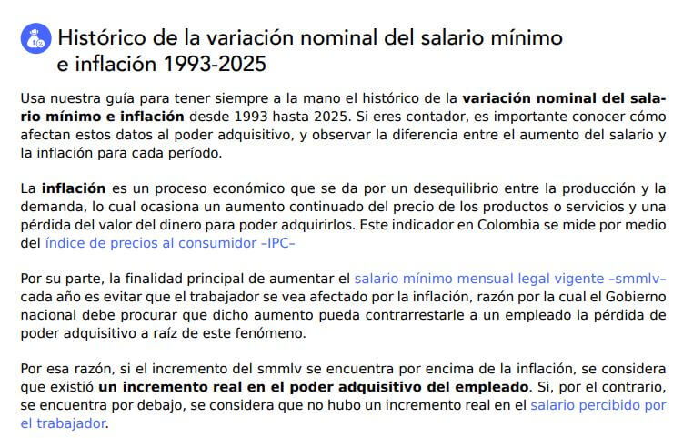 Histórico de la variación nominal del salario mínimo e inflación 1993-2025